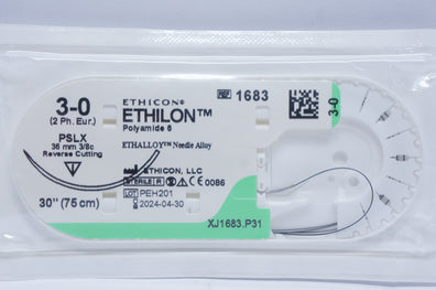 Ethilon 1683 3-0 ETHILON, PSLX, 36mm 3/8c Reverse Cutting, 30inch